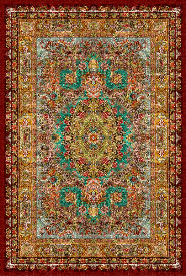 فرش ابریشم ماشینی مدرن و سنتی مناسب حال و پذیرایی برند دفه کد  ABRISHAM SM 1009