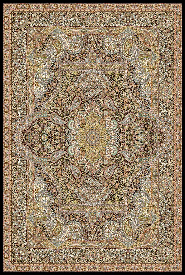فرش ابریشم ماشینی مدرن و سنتی مناسب حال و پذیرایی برند دفه کد  ABRISHAM SM 1010