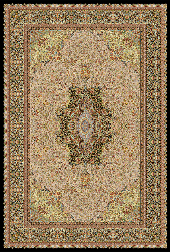 فرش ابریشم ماشینی مدرن و سنتی مناسب حال و پذیرایی برند دفه کد  ABRISHAM SM 1013