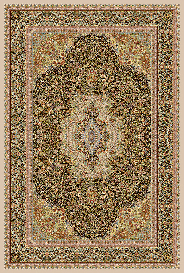 فرش ابریشم ماشینی مدرن و سنتی مناسب حال و پذیرایی برند دفه کد  ABRISHAM SM 1014