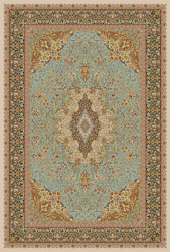 فرش ابریشم ماشینی مدرن و سنتی مناسب حال و پذیرایی برند دفه کد  ABRISHAM SM 1015