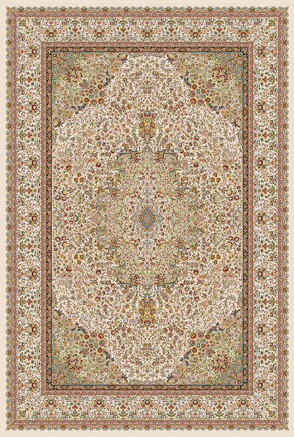 فرش ابریشم ماشینی مدرن و سنتی مناسب حال و پذیرایی برند دفه کد  ABRISHAM SM 1016