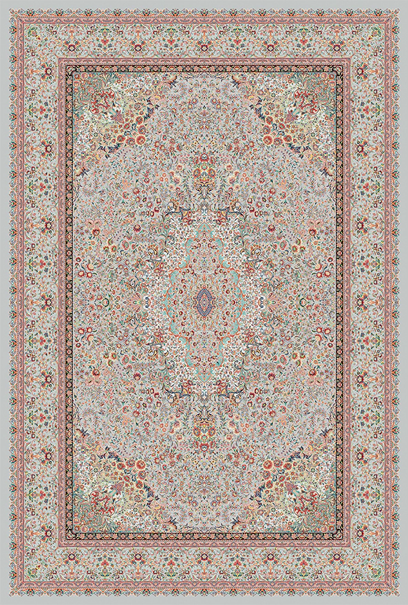 فرش ابریشم ماشینی مدرن و سنتی مناسب حال و پذیرایی برند دفه کد  ABRISHAM SM 1017