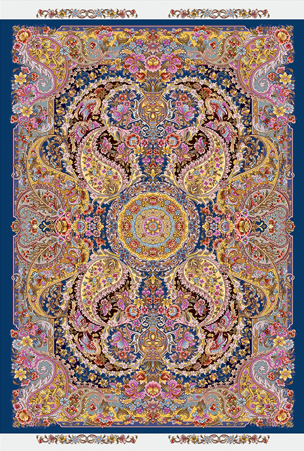 فرش ابریشم ماشینی مدرن و سنتی مناسب حال و پذیرایی برند دفه کد  ABRISHAM SM 1021