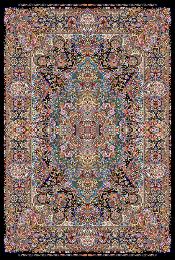 فرش ابریشم ماشینی مدرن و سنتی مناسب حال و پذیرایی برند دفه کد  ABRISHAM SM 1022