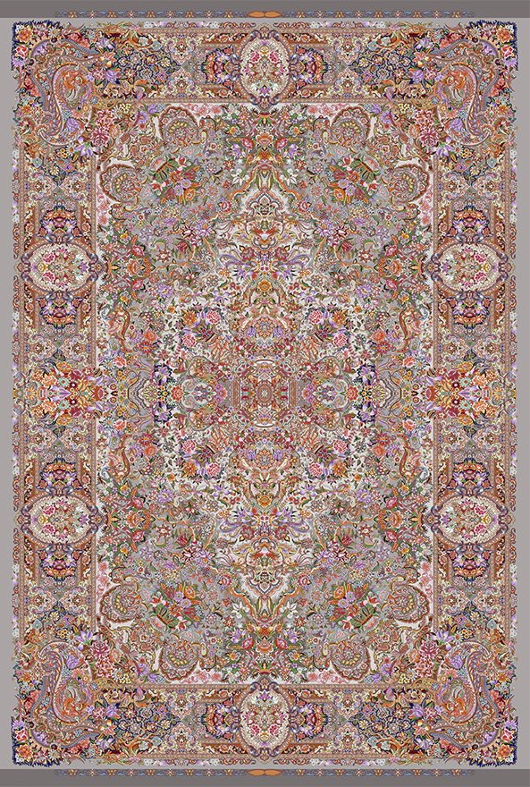 فرش ابریشم ماشینی مدرن و سنتی مناسب حال و پذیرایی برند دفه کد  ABRISHAM SM 1023