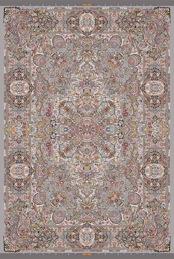 فرش ابریشم ماشینی مدرن و سنتی مناسب حال و پذیرایی برند دفه کد  ABRISHAM SM 1024