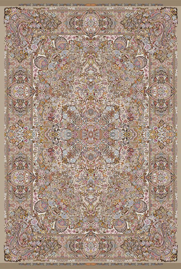 فرش ابریشم ماشینی مدرن و سنتی مناسب حال و پذیرایی برند دفه کد  ABRISHAM SM 1025