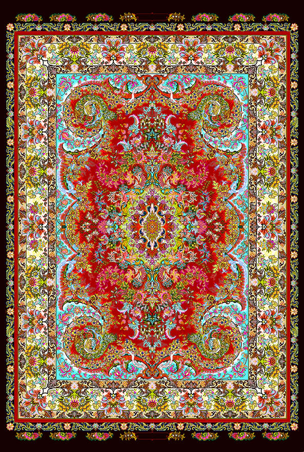 فرش ابریشم ماشینی مدرن و سنتی مناسب حال و پذیرایی برند دفه کد  ABRISHAM SM 1028