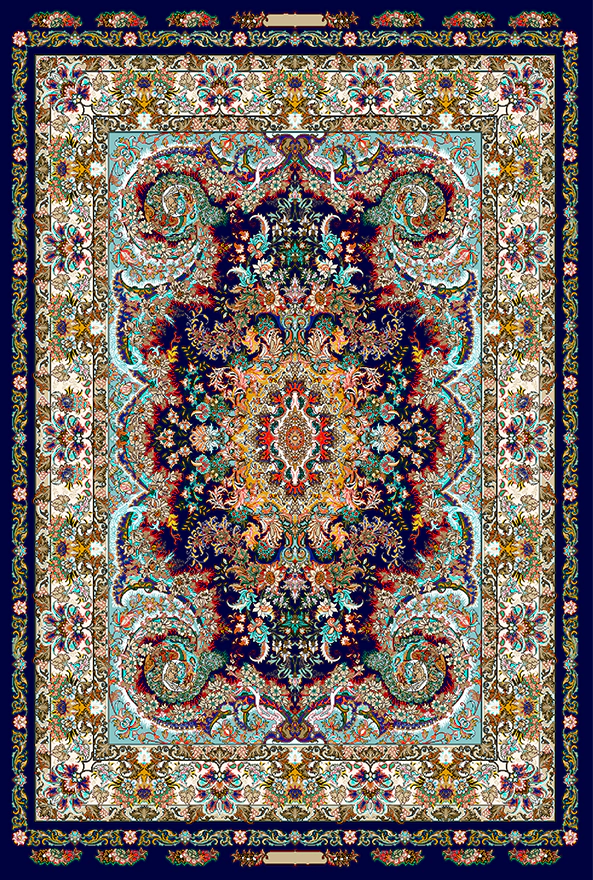 فرش ابریشم ماشینی مدرن و سنتی مناسب حال و پذیرایی برند دفه کد  ABRISHAM SM 1029