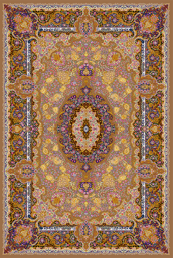 فرش ابریشم ماشینی مدرن و سنتی مناسب حال و پذیرایی برند دفه کد  ABRISHAM SM 1034