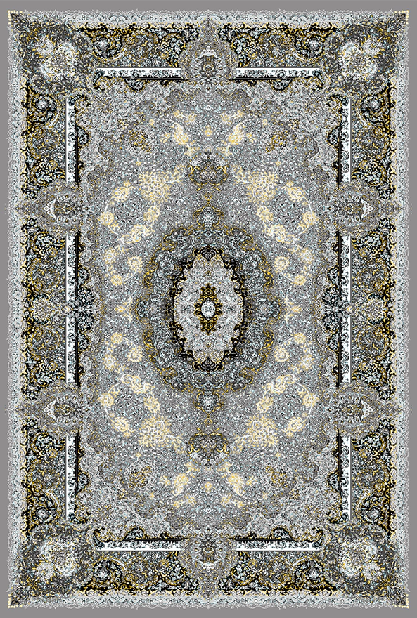 فرش ابریشم ماشینی مدرن و سنتی مناسب حال و پذیرایی برند دفه کد  ABRISHAM SM 1035