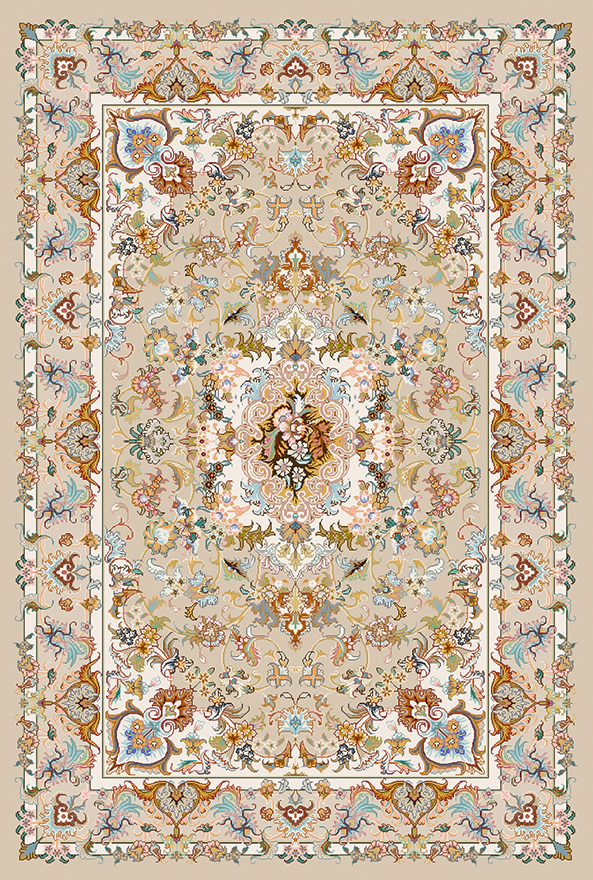 فرش ابریشم ماشینی مدرن و سنتی مناسب حال و پذیرایی برند دفه کد  ABRISHAM SM 1037