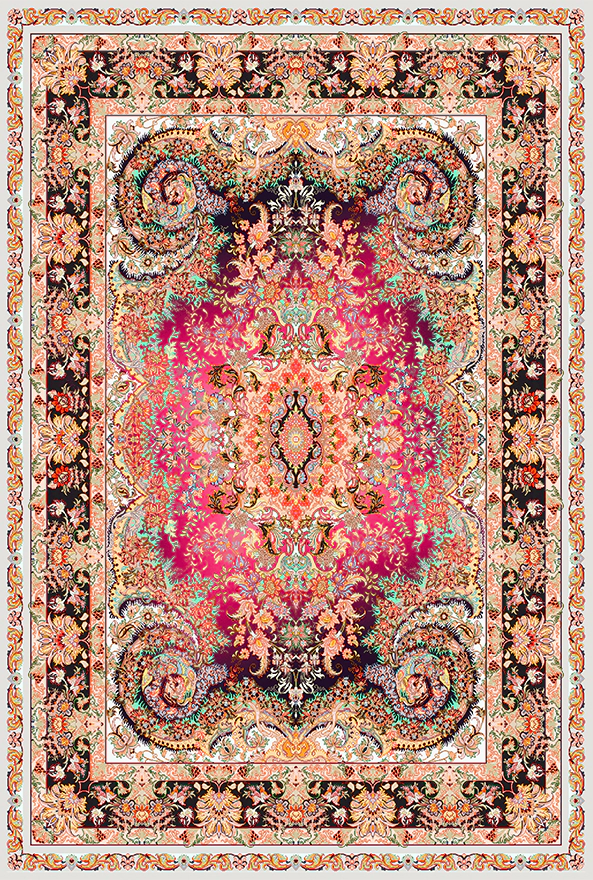 فرش ابریشم ماشینی مدرن و سنتی مناسب حال و پذیرایی برند دفه کد  ABRISHAM SM 1041