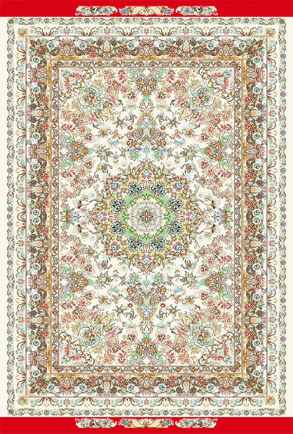 فرش ابریشم ماشینی مدرن و سنتی مناسب حال و پذیرایی برند دفه کد  ABRISHAM SM 1044