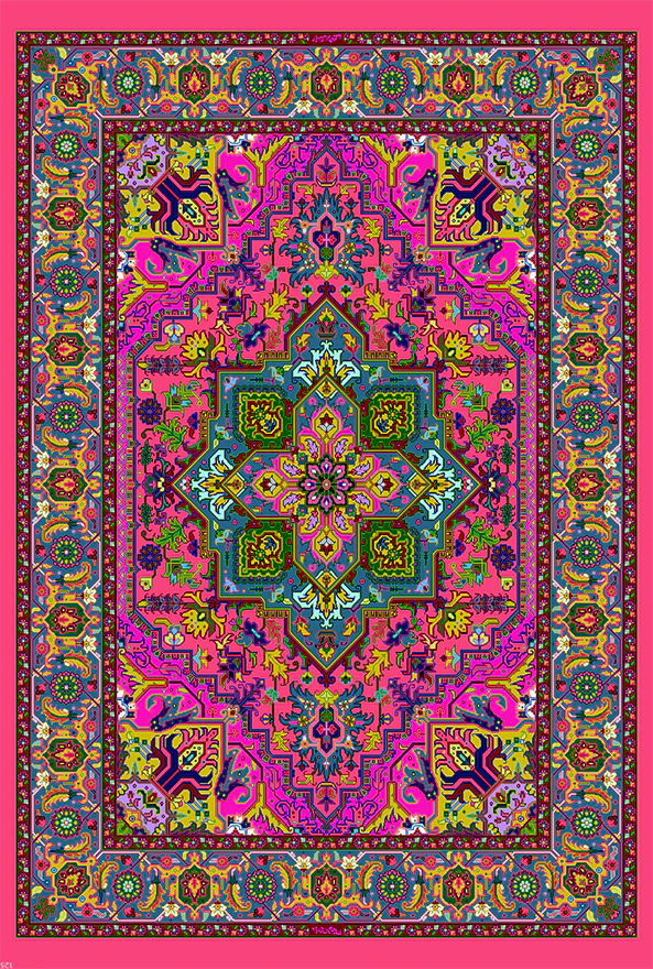 فرش ابریشم ماشینی مدرن و سنتی مناسب حال و پذیرایی برند دفه کد  ABRISHAM SM 1049