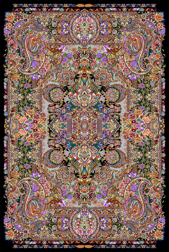 فرش ابریشم ماشینی مدرن و سنتی مناسب حال و پذیرایی برند دفه کد  ABRISHAM SM 1050