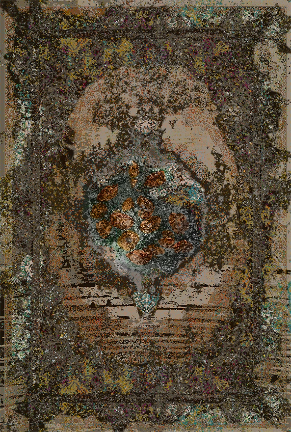 فرش ابریشم ماشینی مدرن و سنتی مناسب حال و پذیرایی برند دفه کد  ABRISHAM SM 1053