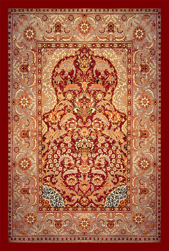 فرش ابریشم ماشینی مدرن و سنتی مناسب حال و پذیرایی برند دفه کد  ABRISHAM SM 1065