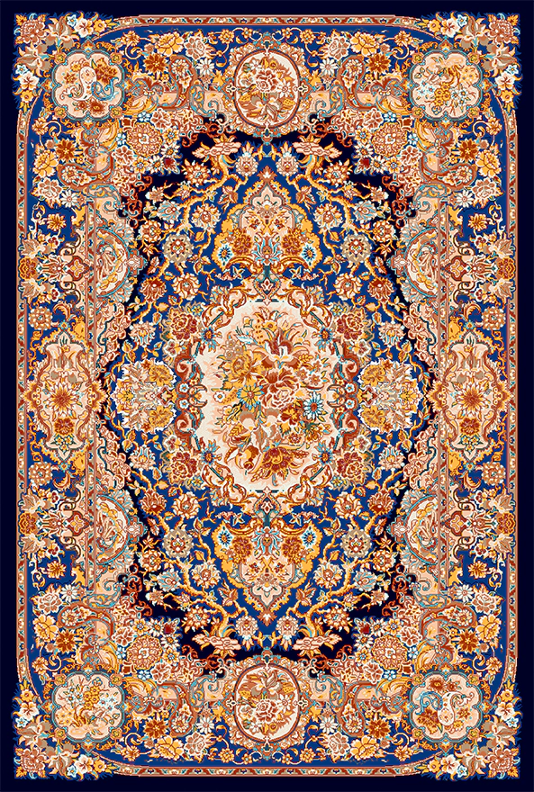 فرش ابریشم ماشینی مدرن و سنتی مناسب حال و پذیرایی برند دفه کد  ABRISHAM SM 1067