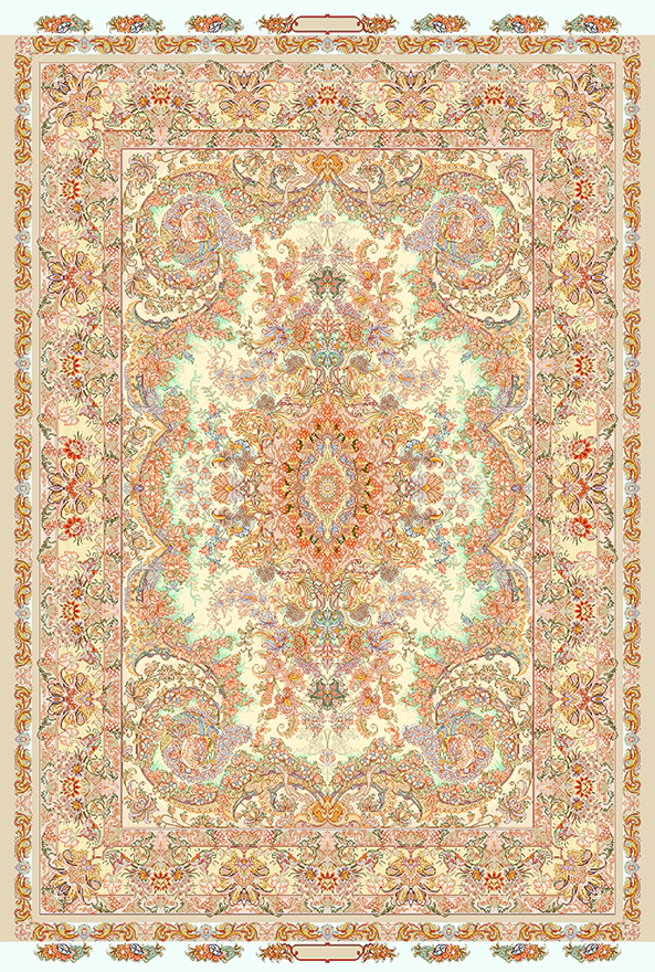 فرش ابریشم ماشینی مدرن و سنتی مناسب حال و پذیرایی برند دفه کد  ABRISHAM SM 1068