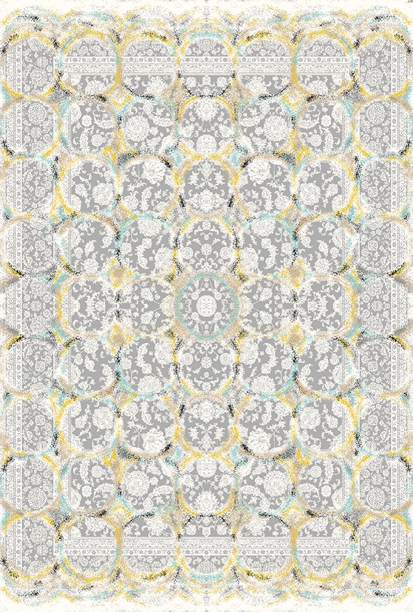 فرش ابریشم ماشینی مدرن و سنتی مناسب حال و پذیرایی برند دفه کد  ABRISHAM SM 1071