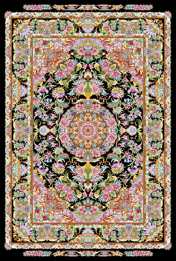 فرش ابریشم ماشینی مدرن و سنتی مناسب حال و پذیرایی برند دفه کد  ABRISHAM SM 1072