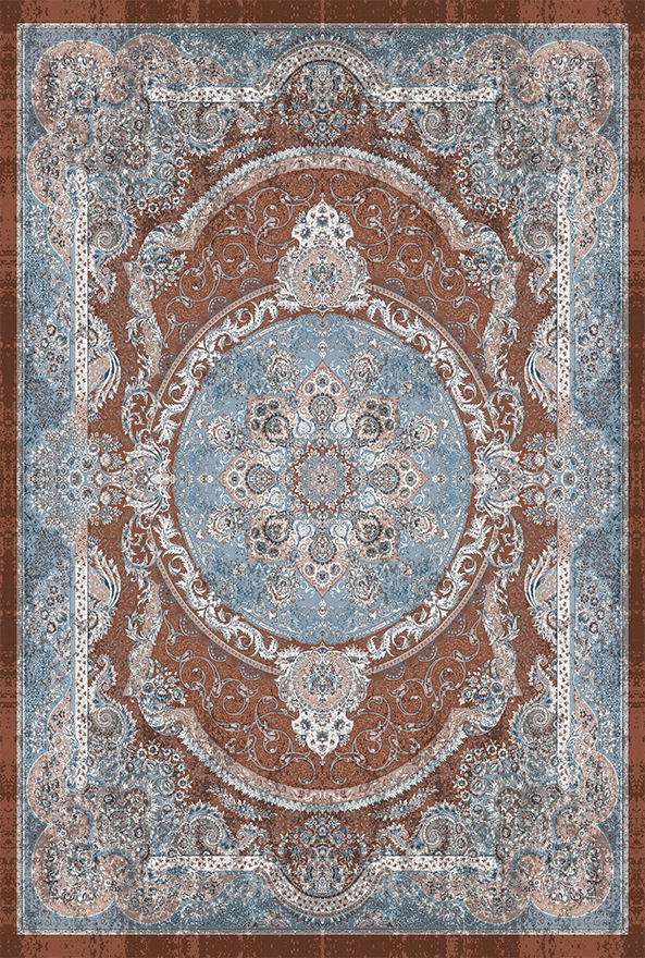 فرش ابریشم ماشینی مدرن و سنتی مناسب حال و پذیرایی برند دفه کد  ABRISHAM SM 1077