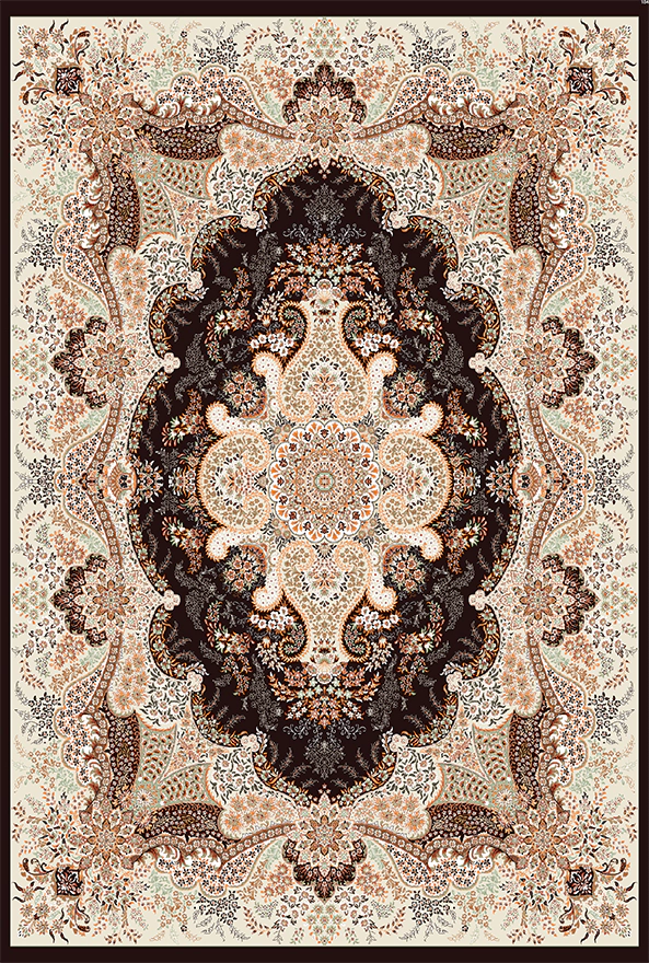 فرش ابریشم ماشینی مدرن و سنتی مناسب حال و پذیرایی برند دفه کد  ABRISHAM SM 1080