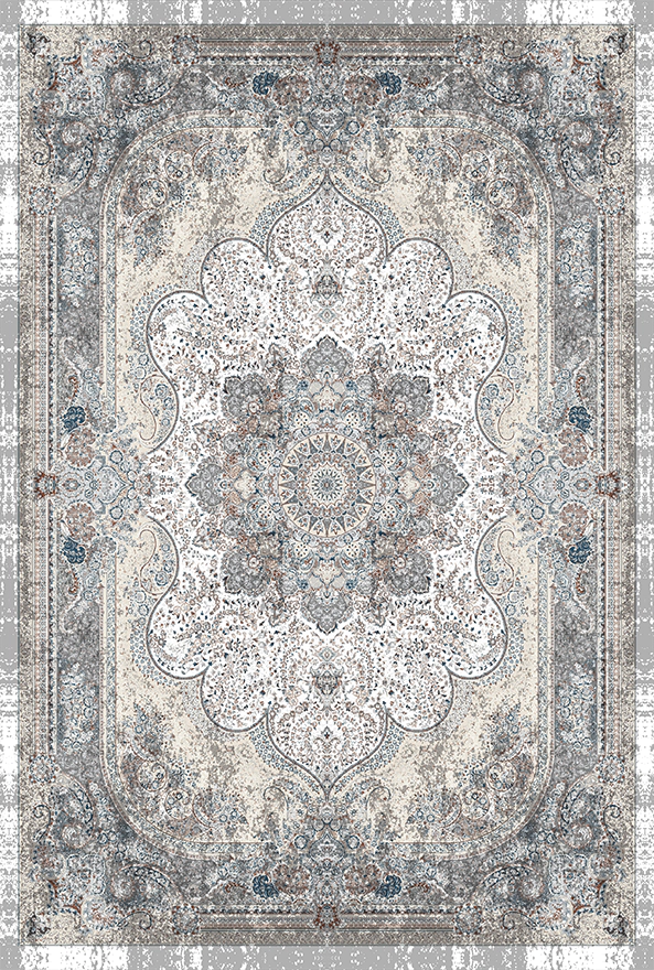 فرش ابریشم ماشینی مدرن و سنتی مناسب حال و پذیرایی برند دفه کد  ABRISHAM SM 1086