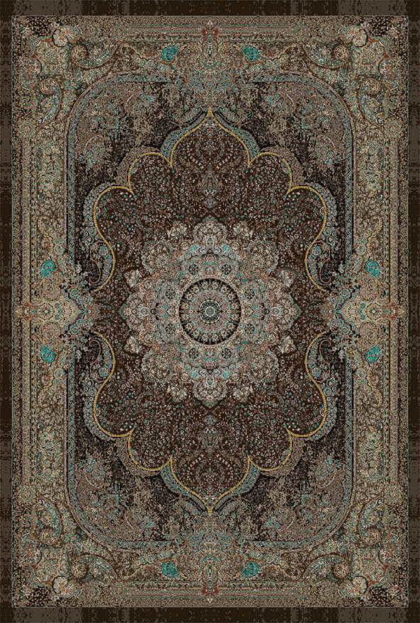 فرش ابریشم ماشینی مدرن و سنتی مناسب حال و پذیرایی برند دفه کد  ABRISHAM SM 1087