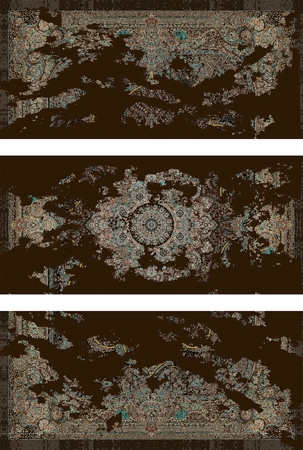 فرش ابریشم ماشینی مدرن و سنتی مناسب حال و پذیرایی برند دفه کد  ABRISHAM SM 1089