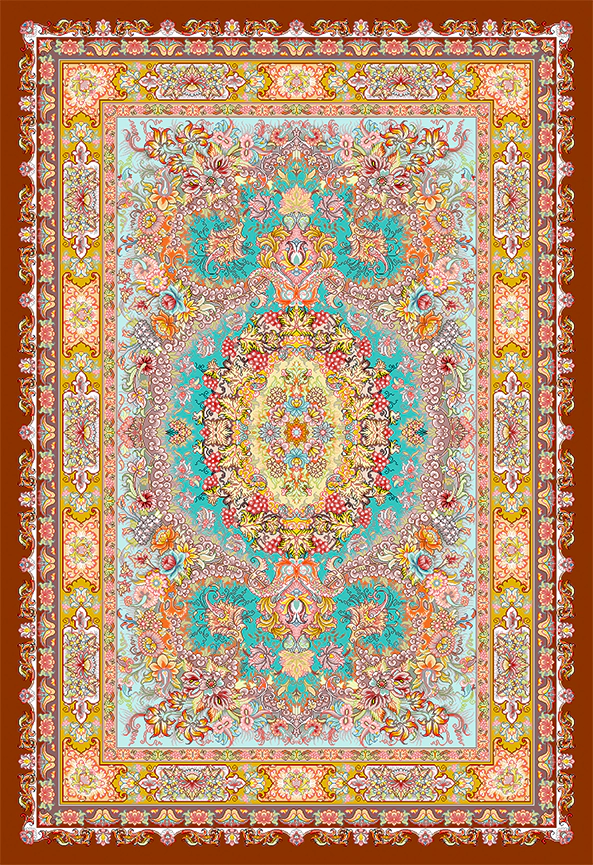 فرش ابریشم ماشینی مدرن و سنتی مناسب حال و پذیرایی برند دفه کد  ABRISHAM SM 1090