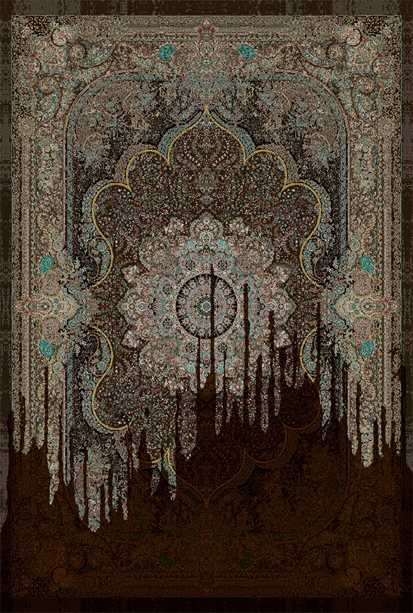 فرش ابریشم ماشینی مدرن و سنتی مناسب حال و پذیرایی برند دفه کد  ABRISHAM SM 1091