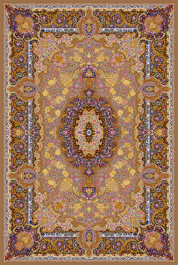 فرش ابریشم ماشینی مدرن و سنتی مناسب حال و پذیرایی برند دفه کد  ABRISHAM SM 1092