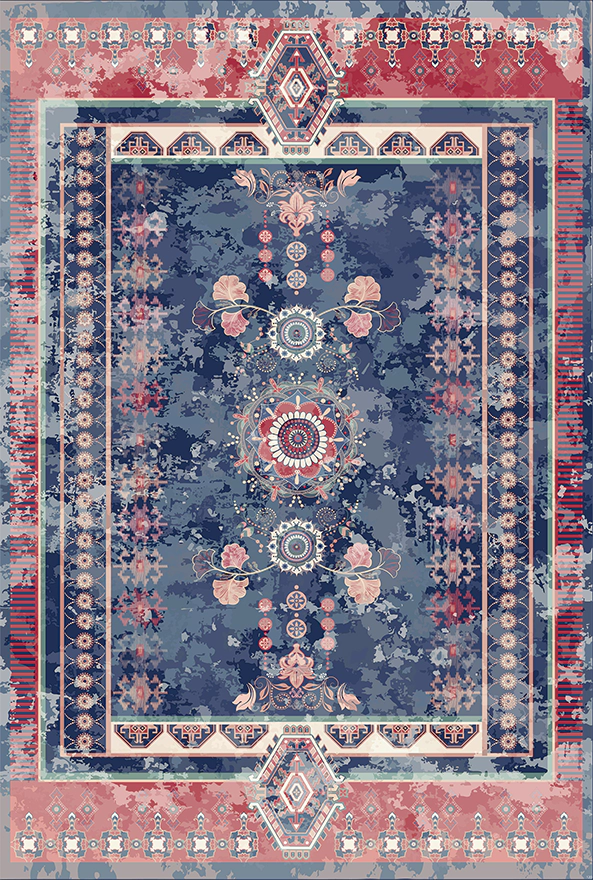 فرش ابریشم ماشینی مدرن و سنتی مناسب حال و پذیرایی برند دفه کد  ABRISHAM SM 1093