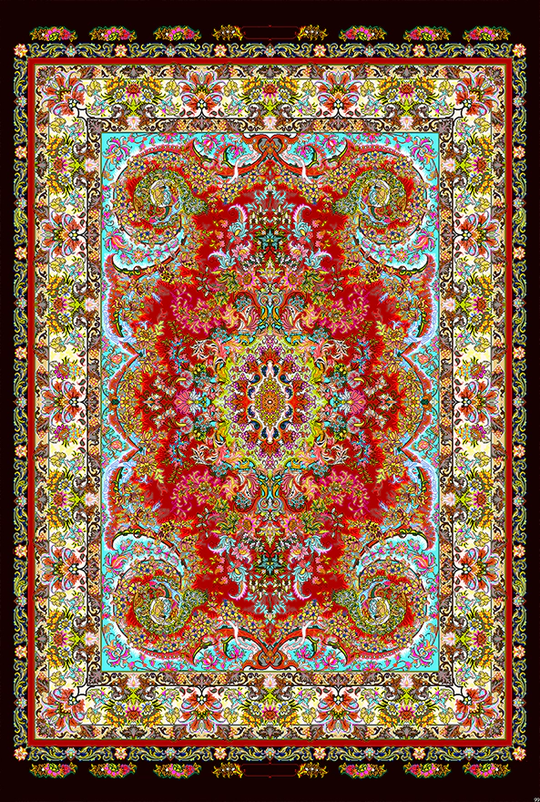 فرش ابریشم ماشینی مدرن و سنتی مناسب حال و پذیرایی برند دفه کد  ABRISHAM SM 1102