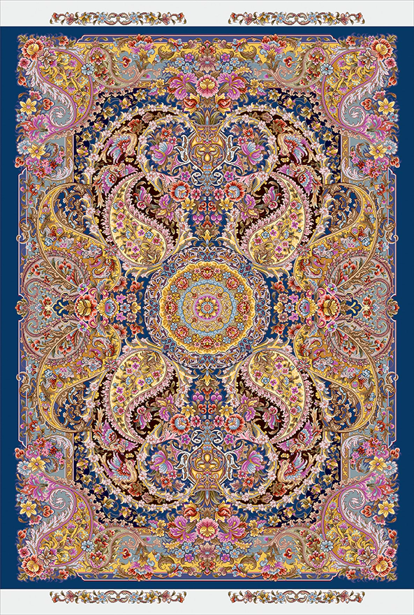 فرش ابریشم ماشینی مدرن و سنتی مناسب حال و پذیرایی برند دفه کد  ABRISHAM SM 1103