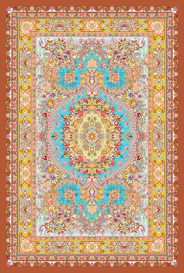 فرش ابریشم ماشینی مدرن و سنتی مناسب حال و پذیرایی برند دفه کد  ABRISHAM SM 1105