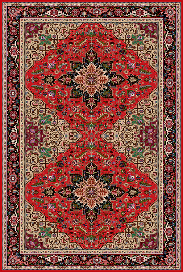 فرش ابریشم ماشینی مدرن و سنتی مناسب حال و پذیرایی برند دفه کد  ABRISHAM SM 1118