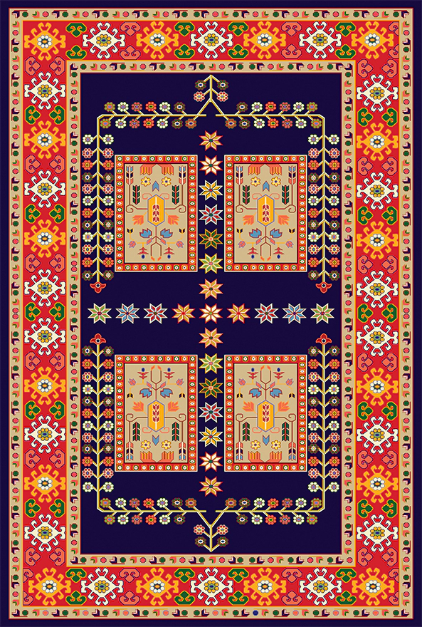 فرش ابریشم ماشینی مدرن و سنتی مناسب حال و پذیرایی برند دفه کد  ABRISHAM SM 1119