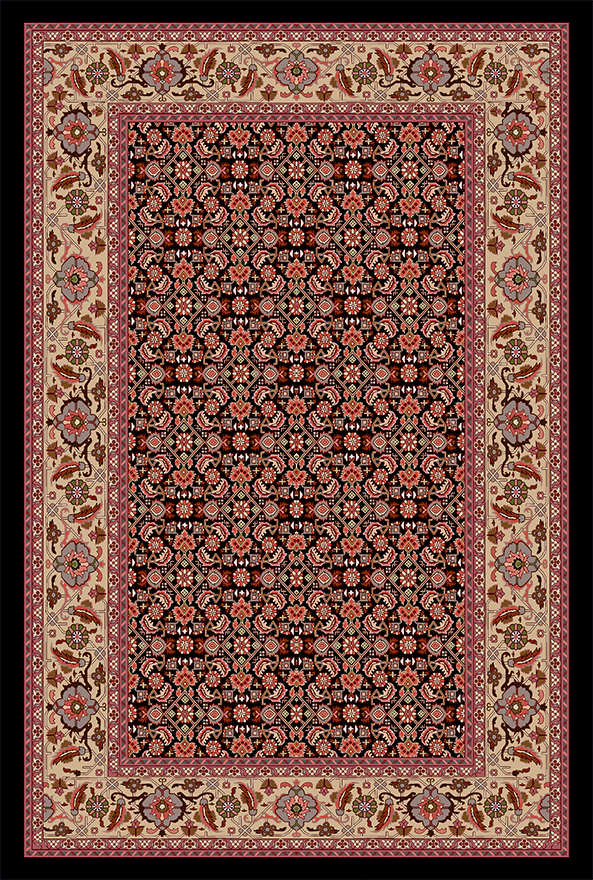 فرش ابریشم ماشینی مدرن و سنتی مناسب حال و پذیرایی برند دفه کد  ABRISHAM SM 1121