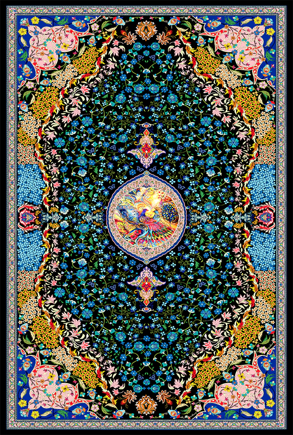 فرش ابریشم ماشینی مدرن و سنتی مناسب حال و پذیرایی برند دفه کد  ABRISHAM SM 1123