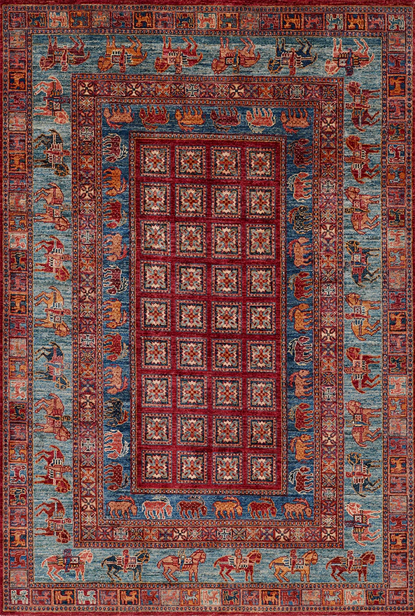 فرش ابریشم ماشینی طرح گلیم مناسب حال و پذیرایی برند دفه کد ABRISHAM SM 1496