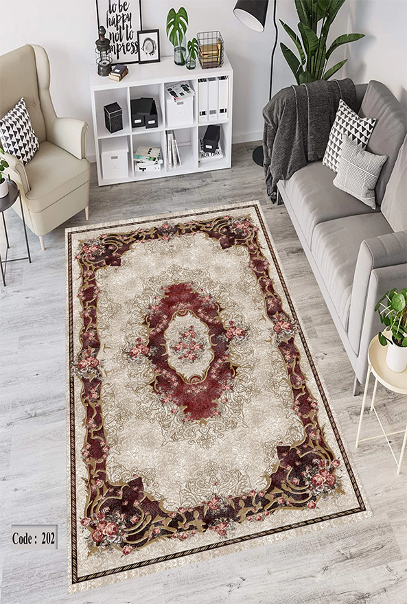 فرشینه و قالیچه (مستطیل، گرد، بیضی) سنتی و مدرن مناسب حال و پذیرایی برند دفه کد DEFEH TOR 183