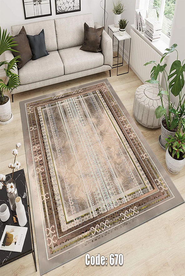 فرشینه و قالیچه (مستطیل، گرد، بیضی) سنتی و مدرن مناسب حال و پذیرایی برند دفه کد DEFEH TOR 186