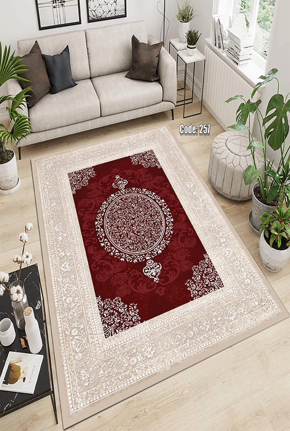 فرشینه و قالیچه (مستطیل، گرد، بیضی) سنتی و مدرن مناسب حال و پذیرایی برند دفه کد DEFEH TOR 206