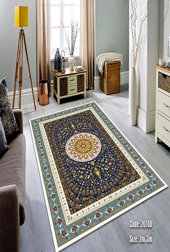 فرشینه و قالیچه (مستطیل، گرد، بیضی) سنتی و مدرن مناسب حال و پذیرایی برند دفه کد DEFEH TOR 218