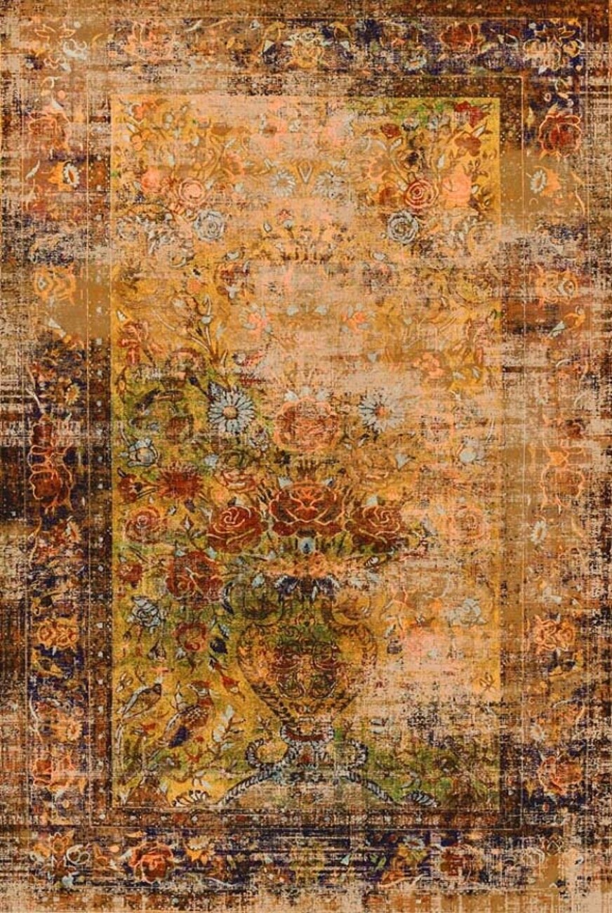 فرشینه و قالیچه مدرن مناسب حال و پذیرایی برند دفه کد DEFEH SN377