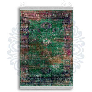 فرشینه دفه از جنس پارچه شانل ترک طرح  گلیم کد 10